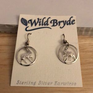 Deer Fawn Sterling Silver Earrings
